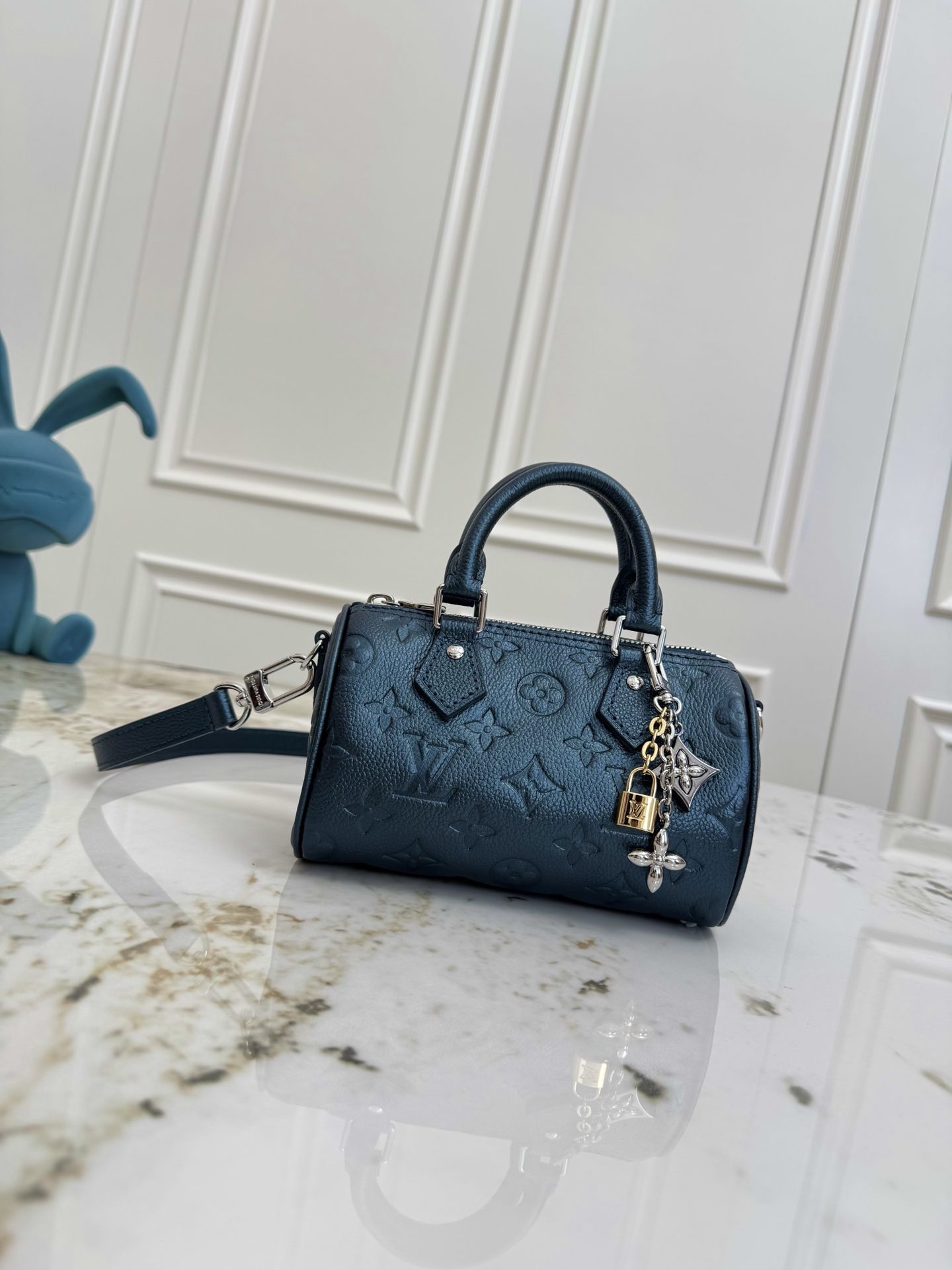 LV Nano Speedy Monogram Empreinte Leather Bag – Deep Blue DMB3204250 LV Nano Speedy Monogram Empreinte Leather Bag – Deep Blue DMB3204250