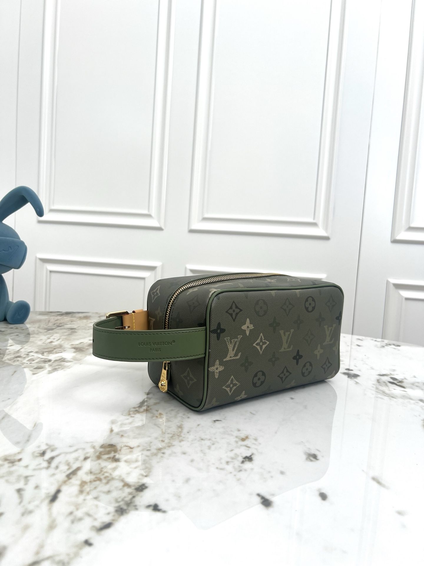 LV Dopp Kit Toiletry Pouch Monogram Surplus Khaki Green DMB3202550 LV Dopp Kit Toiletry Pouch Monogram Surplus Khaki Green DMB3202550