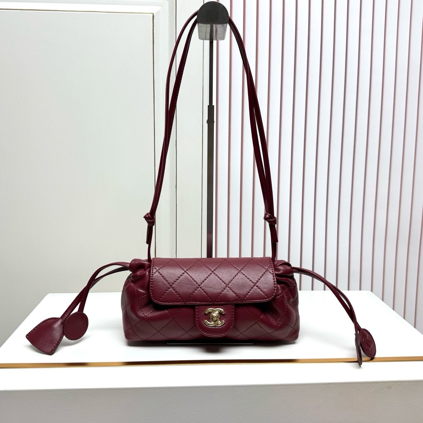 CN Quilted Drawstring Flap Shoulder Bag KK02250 CN Quilted Drawstring Flap Shoulder Bag KK02250