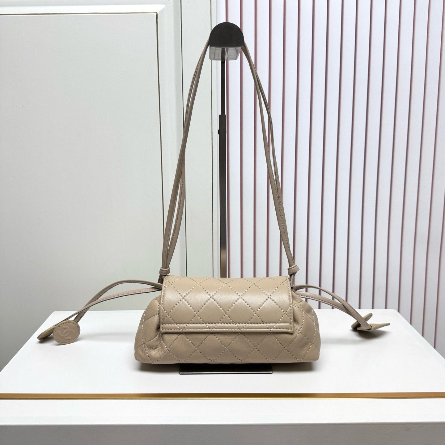 CN Quilted Drawstring Flap Shoulder Bag KK02250 CN Quilted Drawstring Flap Shoulder Bag KK02250