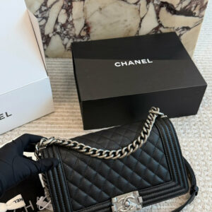 CN Small Boy Bag Calfskin & Ruthenium-Finish Metal C4166 TEN