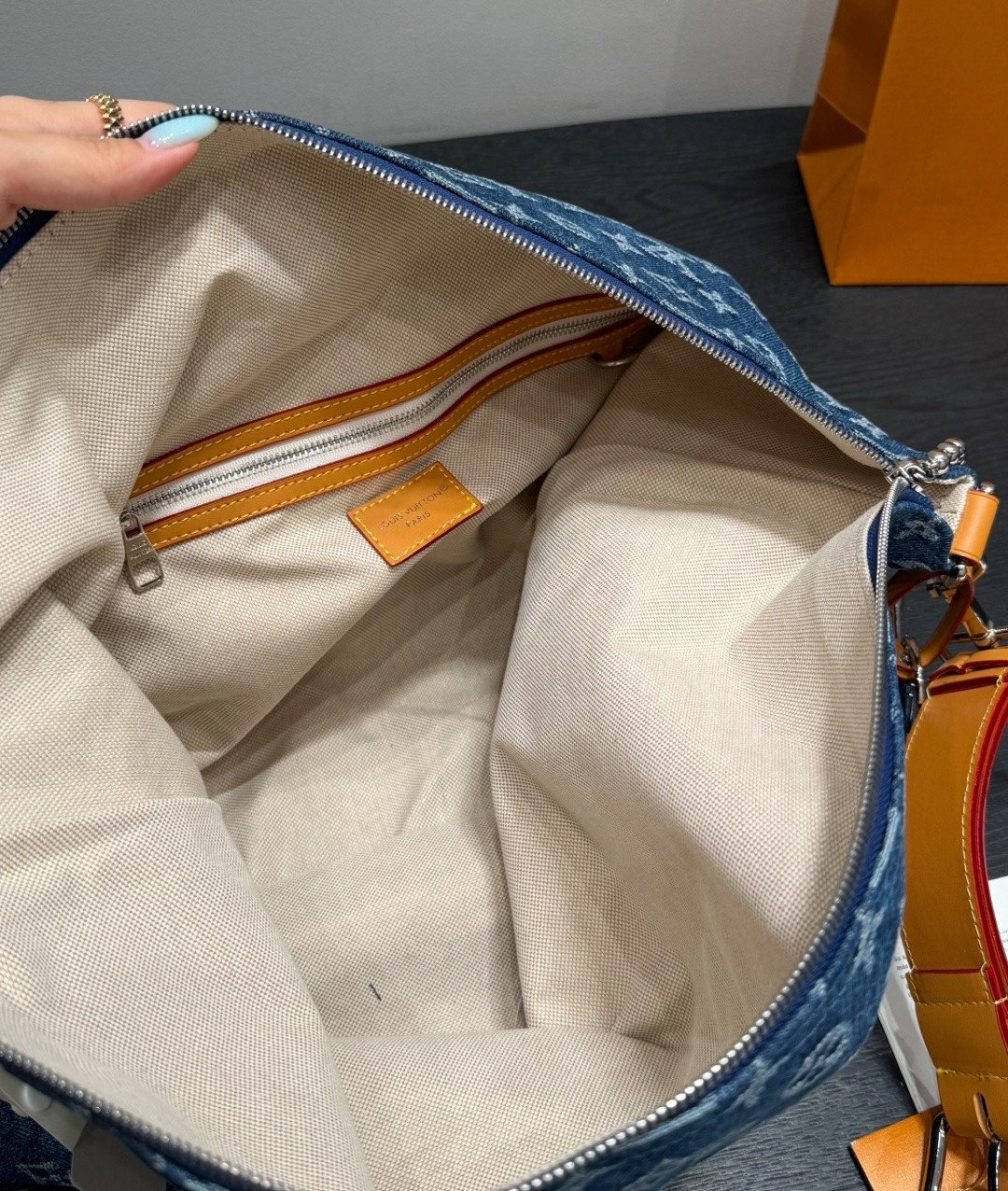 LV Vagabond Hobo Monogram Flowers Denim Bag LV26921 QA LV Vagabond Hobo Monogram Flowers Denim Bag LV26921 QA