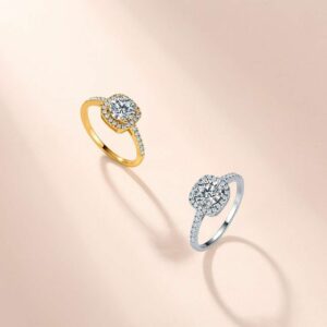 Round-Cut Halo Pavé Engagement Ring