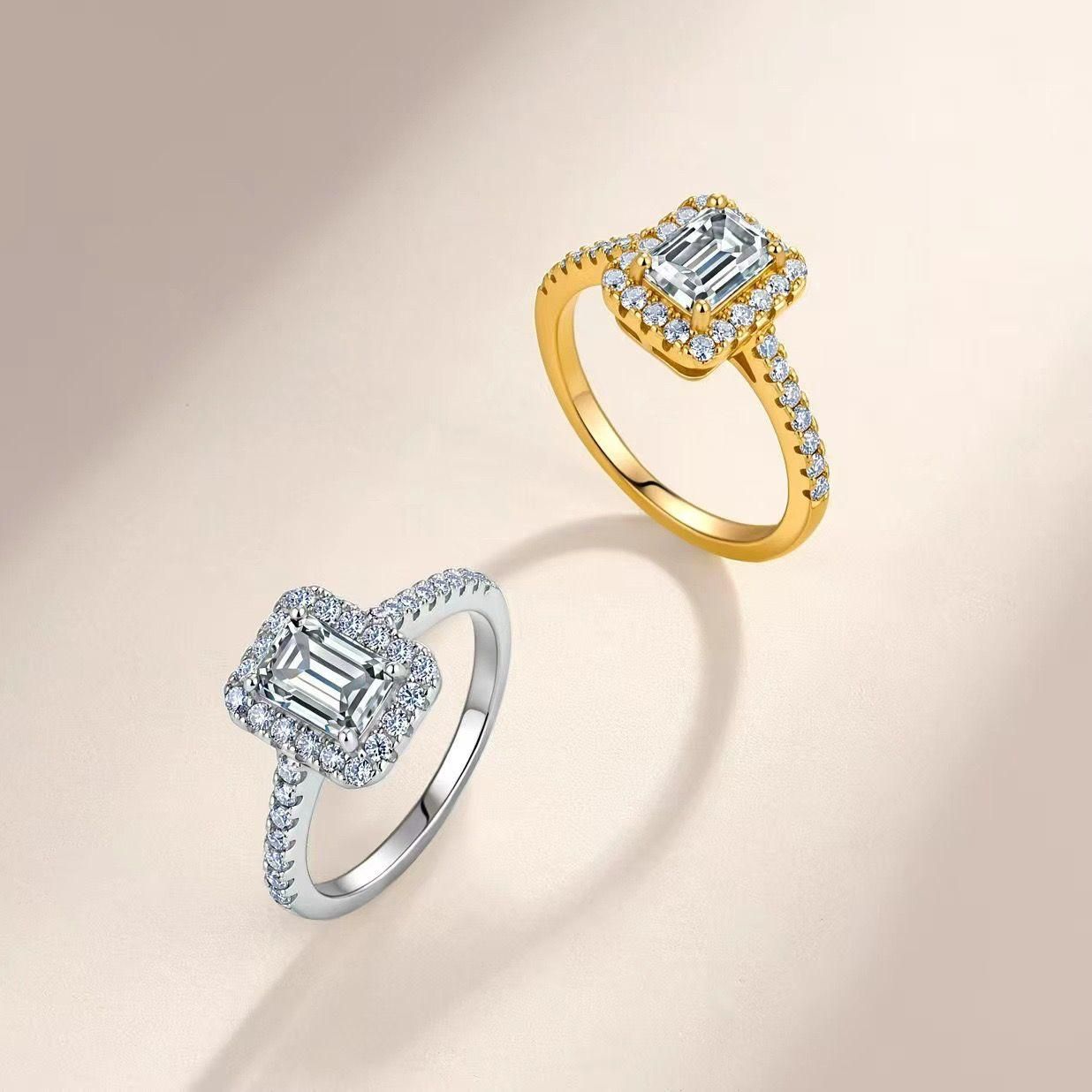Emerald-Cut Halo Pavé Engagement Ring Emerald-Cut Halo Pavé Engagement Ring