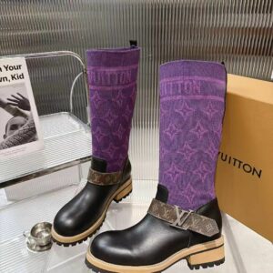 LV Monogram Knit High Boots