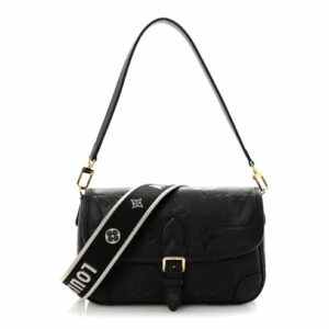 LV Diane Monogram Empreinte Handbag in Black Leather BC